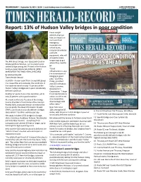 Report: 13% of Hudson Valley Bridges in Poor Condition