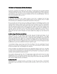 10 Steps to Producing Better Materials