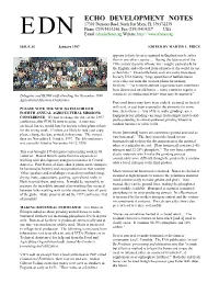 Echo Development Notes, Issue 55