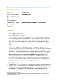 Gendered Context Analysis Template: District/Region Assessment Report Template OVERVIEW of VISIT