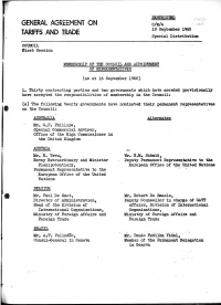 General Agreement on Tariffs And