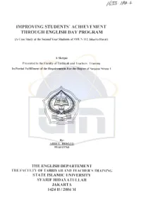 Improving Students' Achievement Through English Day Program