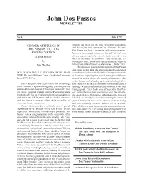 John Dos Passos Newsletter 1 John Dos Passos NEWSLETTER