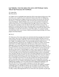 Leo Valledor: Interview About the Artist with Professor Carlos Villa of San Francisco Art Instititute