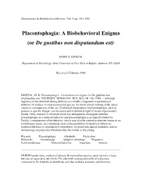 Placentophagia: a Biobehavioral Enigma