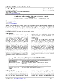 Scholars Bulletin Application of Heavy Mineral Data in Provenance Analysis
