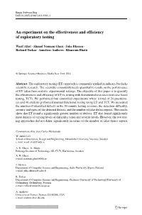An Experiment on the Effectiveness and Efficiency of Exploratory Testing