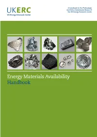 Carbon Capture and Storage Realising the Potential? Energy Materials Availability Handbook Introduction