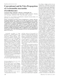 Conventional and in Vitro Propagation of Lechenaultia Macrantha