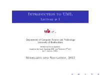 Introduction to UML Lecture # 1