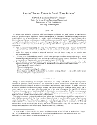 Rates of Channel Erosion in Small Urban Streams1