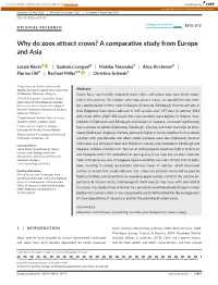 Why Do Zoos Attract Crows? a Comparative Study from Europe and Asia