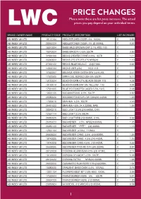 2020 PRICE INCREASE FULL LIST.Indd