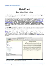 Datapond – Data Driven Music Builder