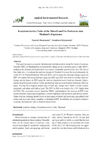 Ecosystem Service Value of the Mixed Land Use Pattern in Asia: Thailand's Experience Applied Environmental Research