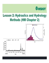 Lesson 2-Hydraulics and Hydrology Methods