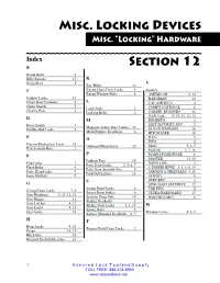Section 12 Misc. Locking Devices