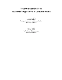 Towards a Framework for Social Media Applications in Consumer Health