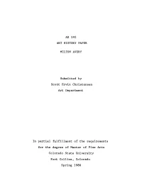 ART HISTORY PAPER MILTON AVERY Submitted by Scott Ervin