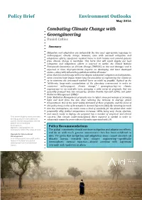 Combating Climate Change with Geoengineering Daniel Callies