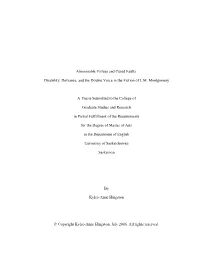 Disability, Deviance, and the Double Voice in the Fiction of LM