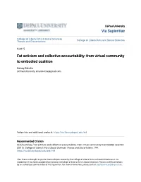 Fat Activism and Collective Accountability: from Virtual Community to Embodied Coalition