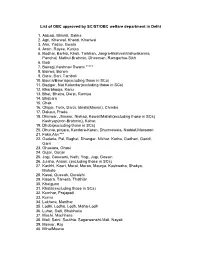 List of OBC Approved by SC/ST/OBC Welfare Department in Delhi