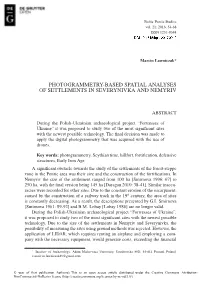 Photogrammetry ‑Based Spatial Analyses of Settlements in Severynivka and Nemyriv
