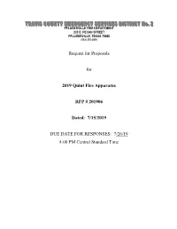 Request for Proposals for 2019 Quint Fire Apparatus RFP # 201906 Dated
