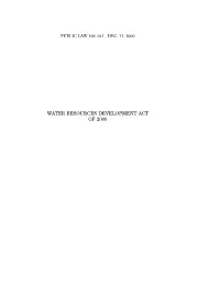 Water Resources Development Act of 2000
