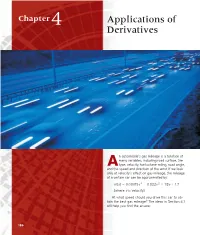 Applications of Derivatives