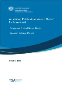 Australian Public Assessment Report for Apremilast