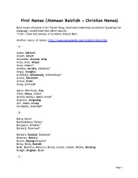 GLA 02 First Names