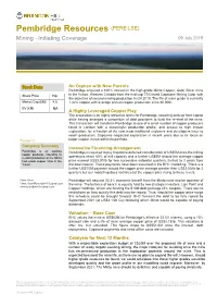 Pembridge Resources (PERE:LSE) Mining –Initiating Coverage 09 July 2019
