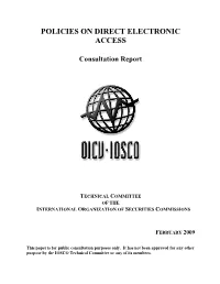 Policies on Direct Electronic Access, Report of the Technical Committee Of