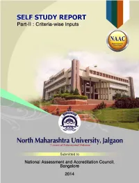 Self Study Report Part-II : Criteria-Wise Inputs