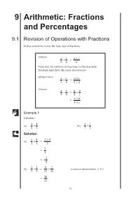 9 Arithmetic: Fractions and Percentages