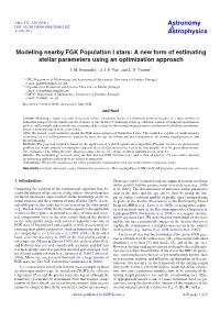A New Form of Estimating Stellar Parameters Using an Optimization Approach