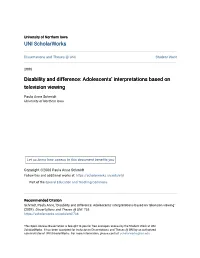 Adolescents' Interpretations Based on Television Viewing
