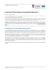 Australian Wine Industry: Competitive Dynamics Case No: AGSM-16-001