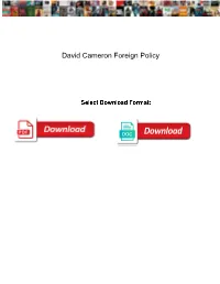 David Cameron Foreign Policy