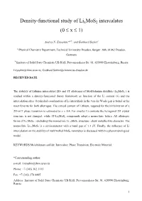 Density-Functional Study of Lixmos2 Intercalates (0 ≤ X ≤ 1)