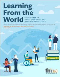 LEARNING from the WORLD: Global Strategies for Improving Health Equity and Social Determinants of Health