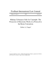 Making Cyberspace Safe for Copyright: the Protection of Electronic Works in a Protocol to the Berne Convention