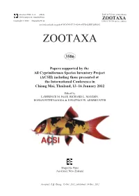 Papers Supported by the All Cypriniformes Species