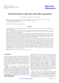 Terrestrial Planets in High-Mass Disks Without Gas Giants