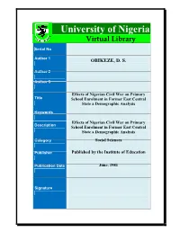 University of Nigeria Virtual Library