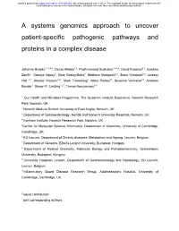 A Systems Genomics Approach to Uncover Patient-Specific Pathogenic Pathways and Proteins in a Complex Disease