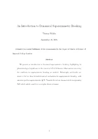 An Introduction to Dynamical Supersymmetry Breaking