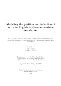 Modeling the Position and Inflection of Verbs in English to German